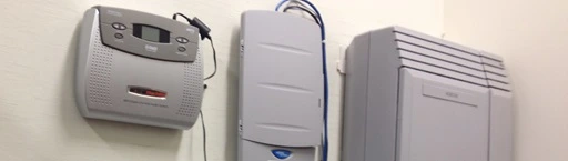 Legacy Nortel BCM50_MICS PBX Box in server room.